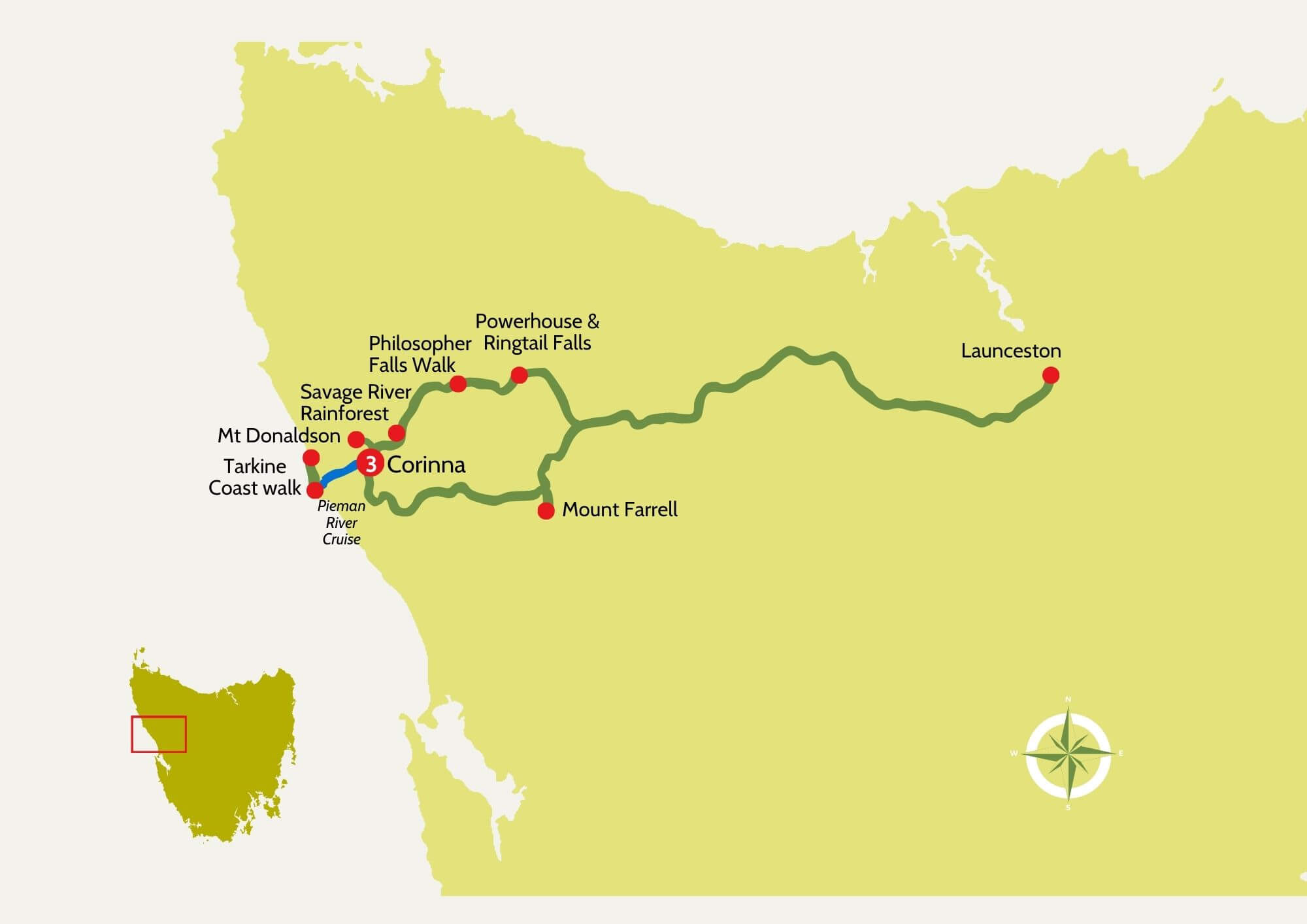 Tour route map