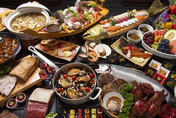 Traditional Japanese Kaiseki Meal Spread