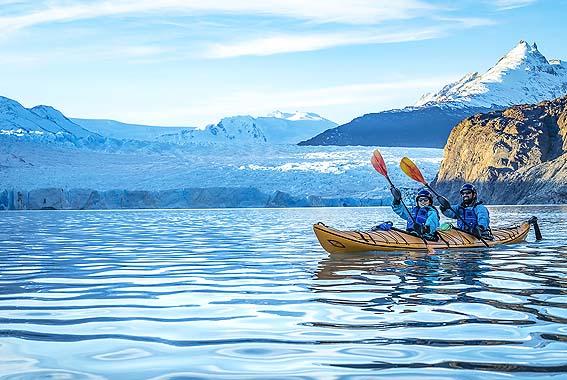 Kayaking on Grey Lake Patagonia Torres del Paine Chile