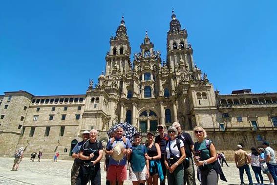 Guests Arriving at Santiago de Compostela Cathedral on the Spanish Camino