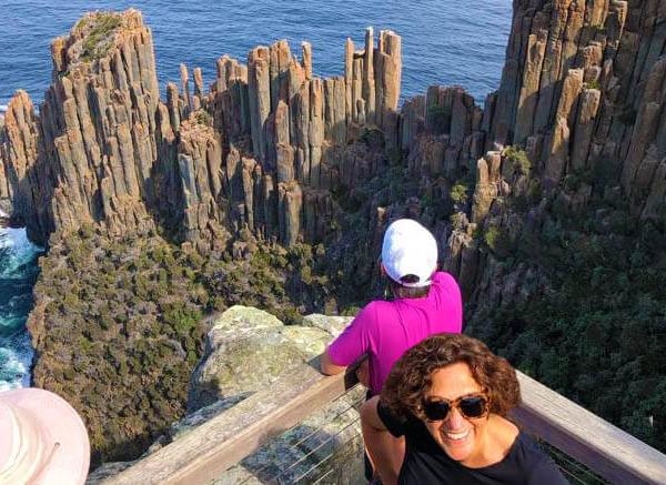 Hikers at Cape Raoul on the Three Capes Tasmania